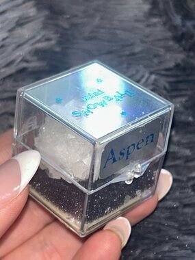Aspen Mini Snowball Glitter Cube - Clear & Silver Salt Crystal Ball